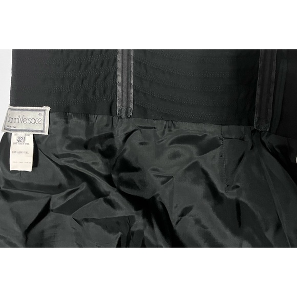 GIANNI VERSACE TRAPUNTO WAIST WOOL SKIRT - Picture 6 of 7